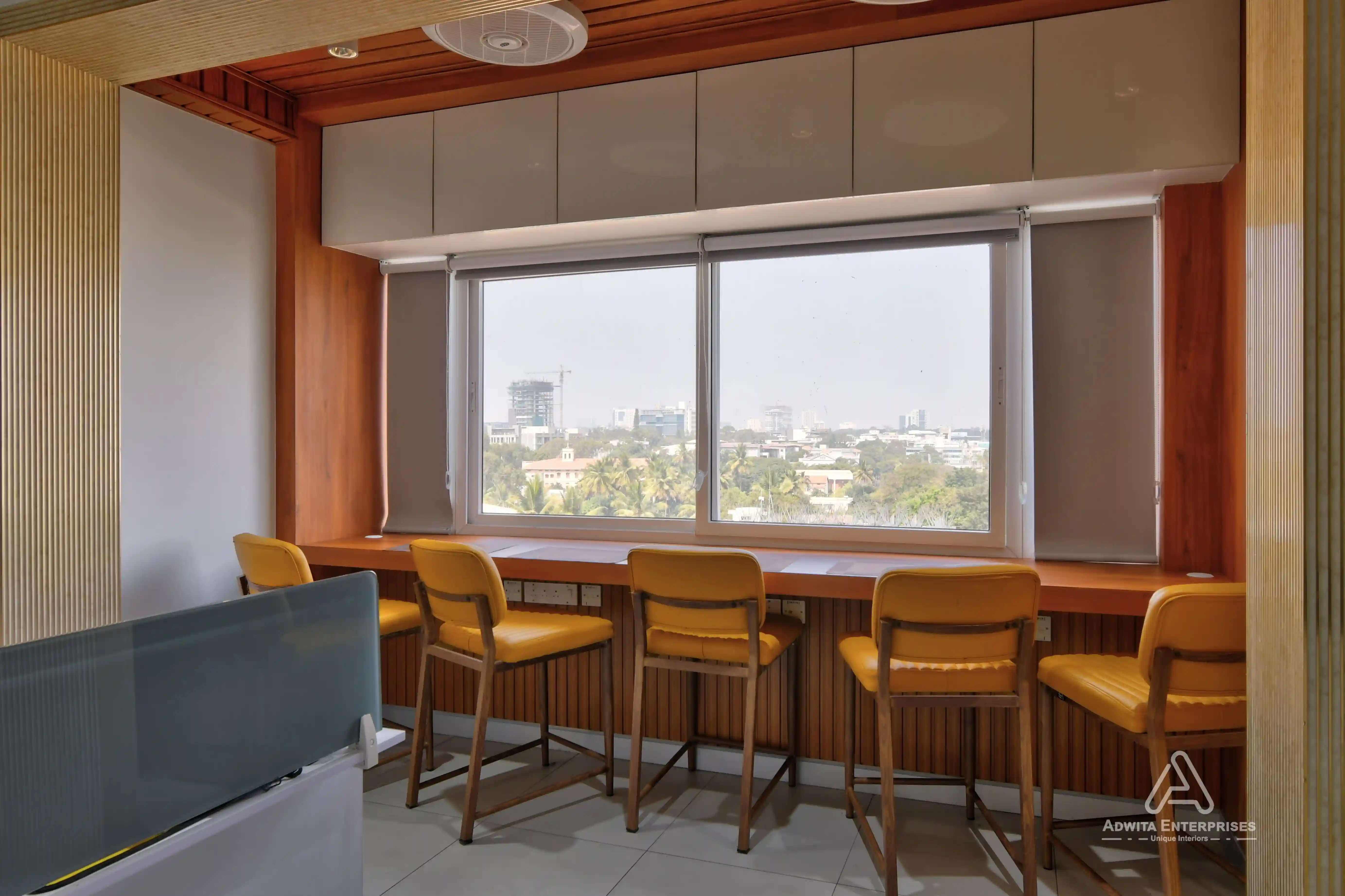 Pantry area with sleek cabinets, countertop